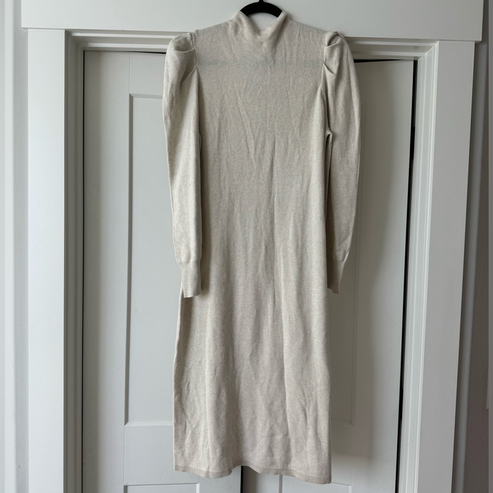 Who What Wear Cream Long Sleeve Dress